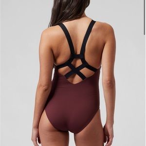 NWT Athleta Palm One Piece Swimsuit. Chocolate color. SP